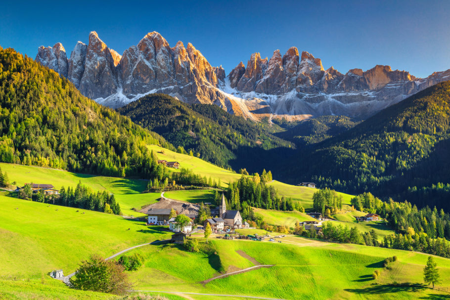 Vista das Dolomitas, nas Alpes italianos; campanha vai levar sortudo para passar uma semana com tudo pago para a Itália