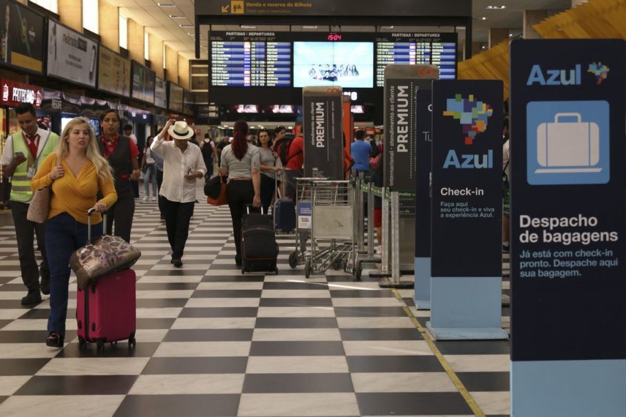 Área de check in do aeroporto de Congonhas, em São Paulo