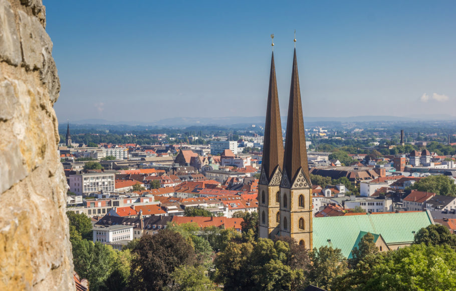 Vista panorâmica da cidade de Bielefeld, na Alemanha
