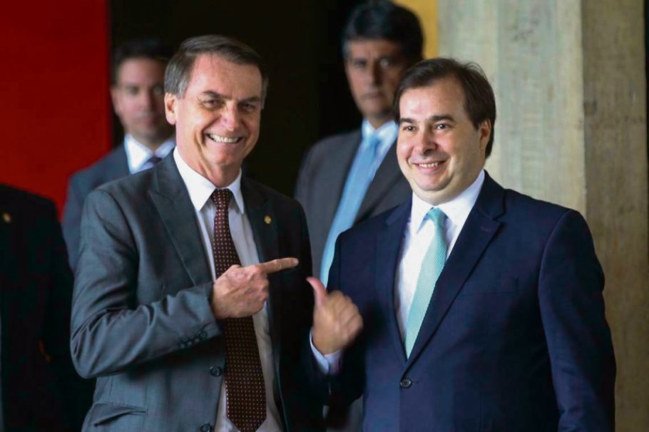 O presidente Jair Bolsonaro e o deputado Rodrigo Maia, presidente da Câmara