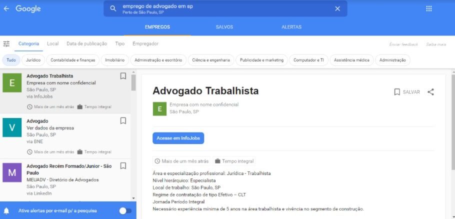 Google pode ser um grande aliado para buscar uma vaga de emprego