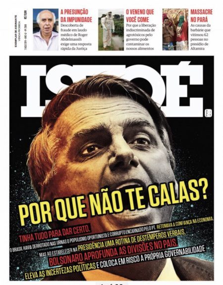 Capa da IstoÉ com críticas a Bolsonaro é ridicularizada na web