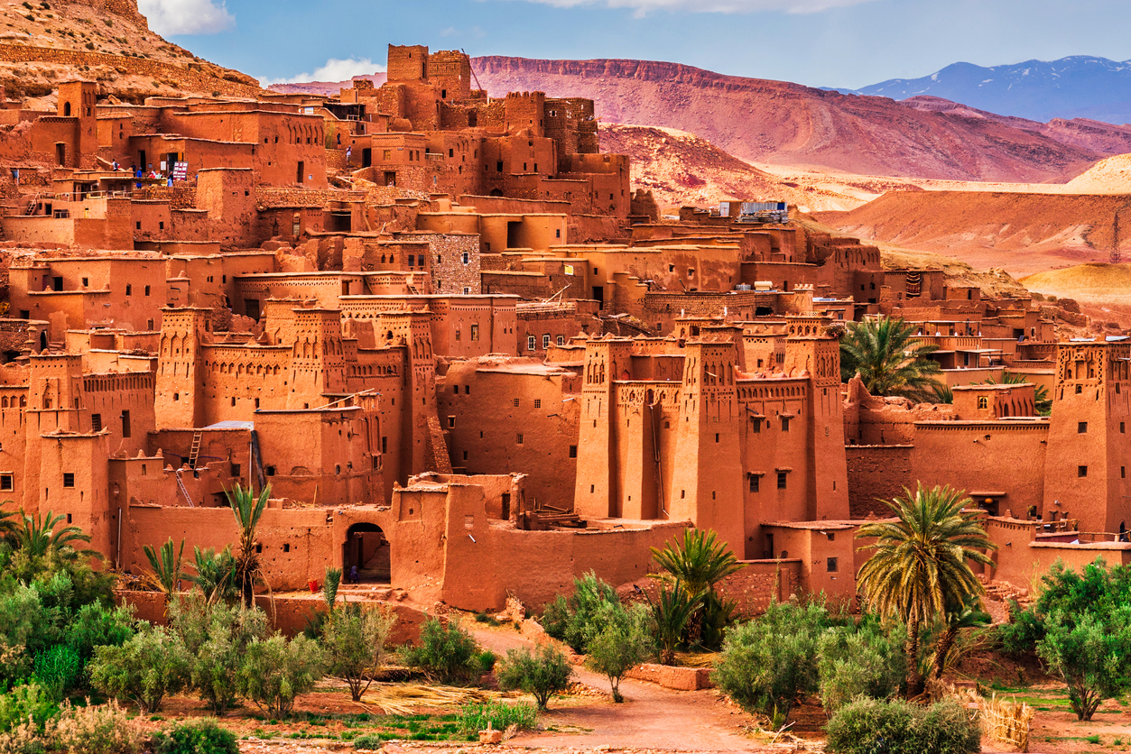 A cidade fortificada Ait-Ben-Haddou, no norte do Marrocos