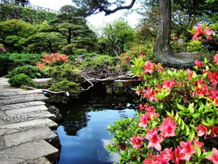 Os agradáveis ​​jardins do Glover Garden, em Nagasaki