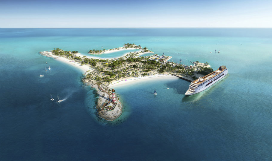 Vista da Ocean Cay MSC Marine Reserve, ilha privativa da MSC nas Bahamas que será inaugurada em novembro