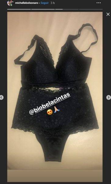 Michelle Bolsonaro exibe no Instagram lingeries que ganhou de presente