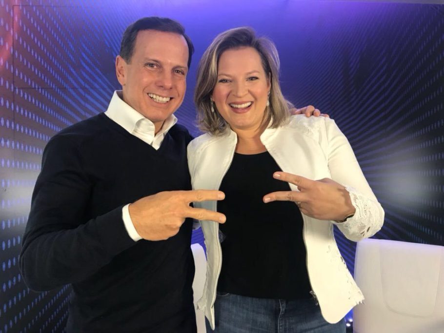  João Doria e Joice Hasselmann durante a campanha para o governo de São Paulo em 2018