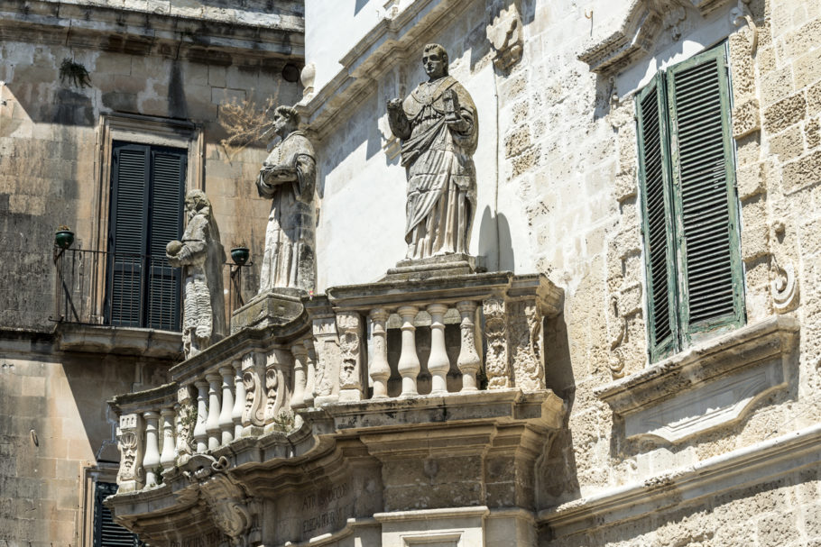 Detalhe de uma das construções no Centro Histórico de Lecce