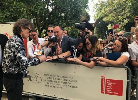 Mick Jagger atende a imprensa no Festival de Veneza