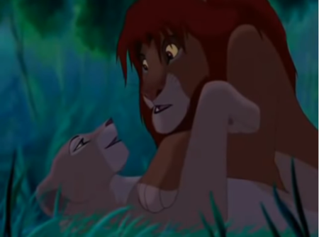 Nala e Simba em noite de amor