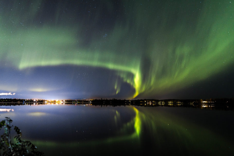 Aurora boreal clicada pelo sorocabano Filippo Dias, que mora há um ano em Rovaniemi