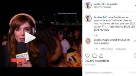 Xuxa critica PT em post no Instagram e gera polêmica