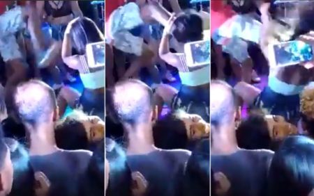Uma mulher levou um chute de um homem enquanto dançava em uma boate na BA
