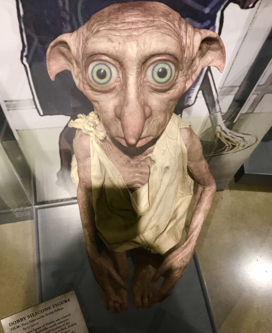 O boneco de Dobby usado na filmagem de Harry Potter e outras criaturas estão nos estúdios da Warner