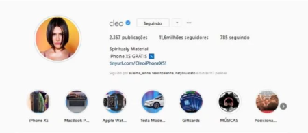 Cléo Pires tem Instagram invadido por hackers de fora do Brasil