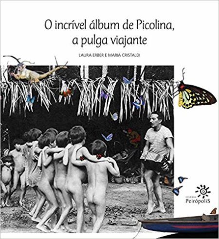 Capa do livro “O incrível álbum de Picolina, a pulga viajante”, de Laura Erber e Maria Cristaldi