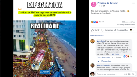 Prefeitura de Salvador ironiza campanha da Prefeitura de São Paulo sobre o Carnaval