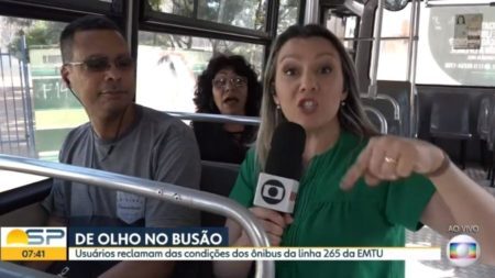 Jornalista da Globo leva bronca de passageira de ônibus ao vivo