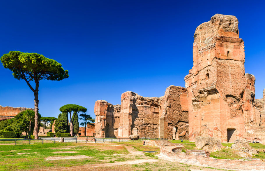 Ruínas dos banhos termais de Caracalla, em Roma