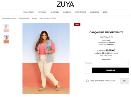 Calça Plus Size Off White – Zuya – 70% off