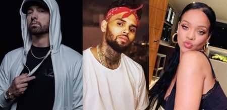 Eminem apoia Chris Brown em agressão a Rihanna a chama de ‘vadia’