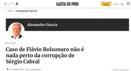 Alexandre Garcia virou o passador de pano oficial da família Bolsonaro