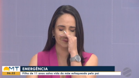 Âncora da Globo chora ao noticiar menino que salvou a mãe de violência