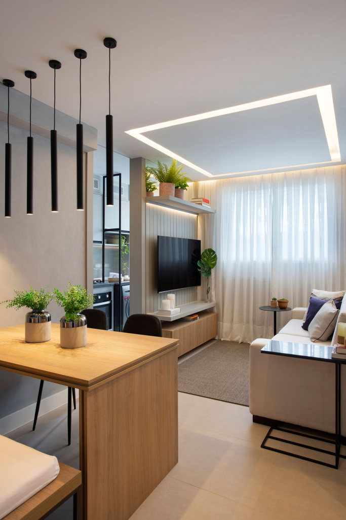 Mobiliário planejado ajuda a aproveitar cada espacinho do apartamento