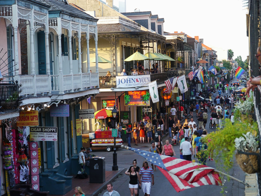 French Quarter, um dos bairros mais animados de Nova Orleans