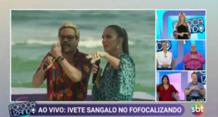 Ivete Sangalo entrou em transmissão ao vivo no SBT e soltou: “Léo Dias tá lá?”