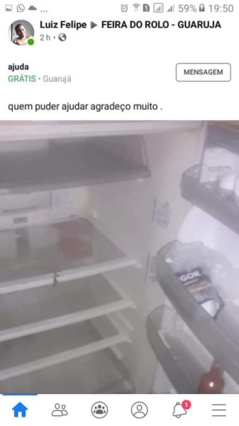 Menino de 12 anos comoveu a internet ao postar foto de geladeira sem comida no Natal