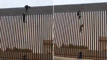 Muro que separa EUA do México e Trump disse ser invencível é escalado
