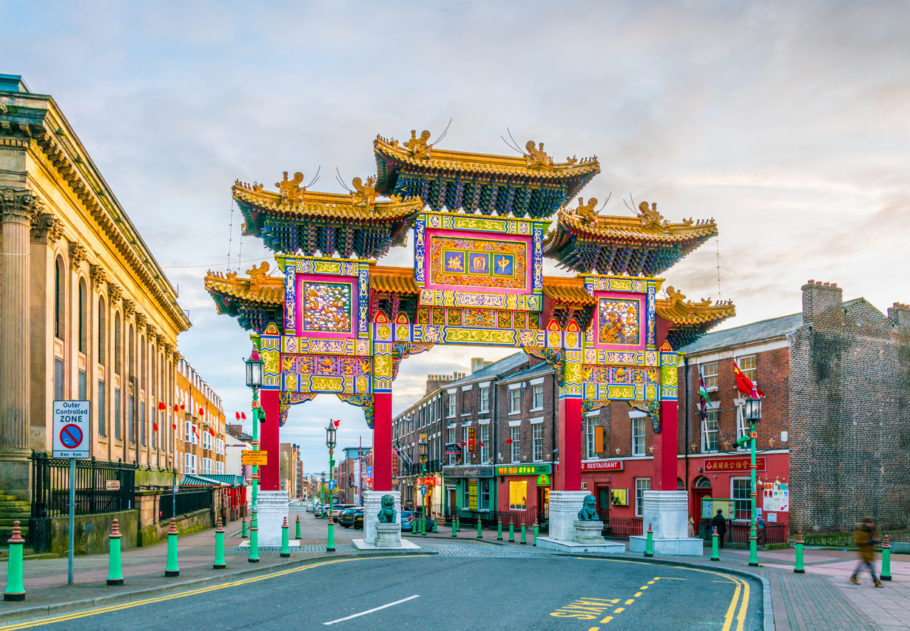 Portão de entrada da Chinatown de Liverpool, no Reino Unido