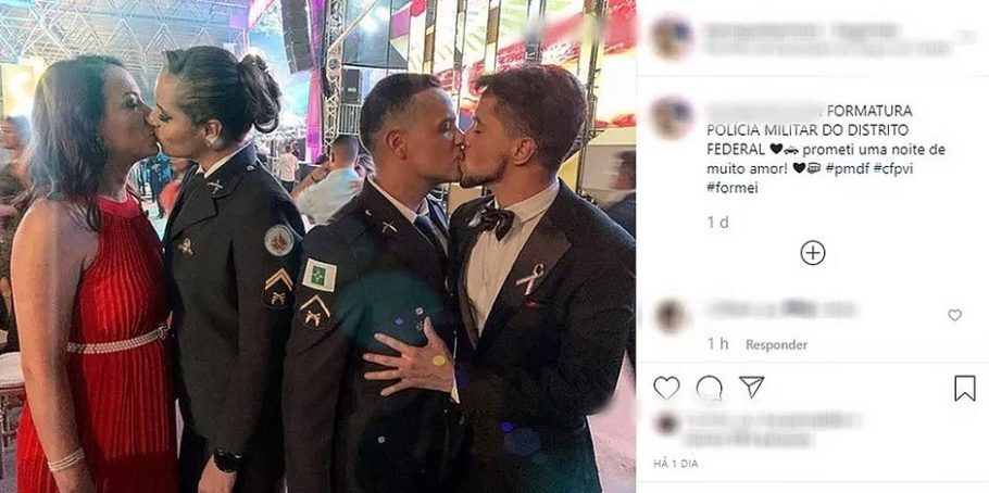 Beijo gay em formatura de PMs causa polêmica no Distrito Federal
