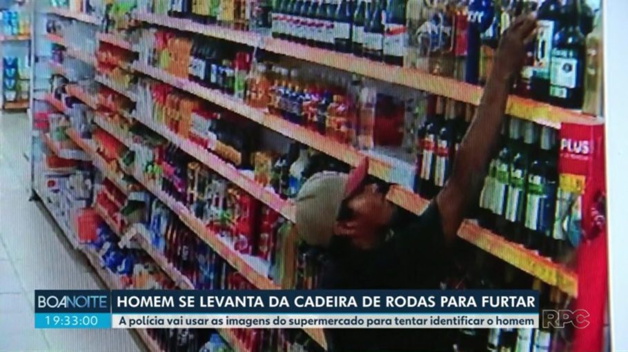  Falso cadeirante foi flagrado furtando uma garrafa de uísque em supermercado de Foz do Iguaçu (PR)