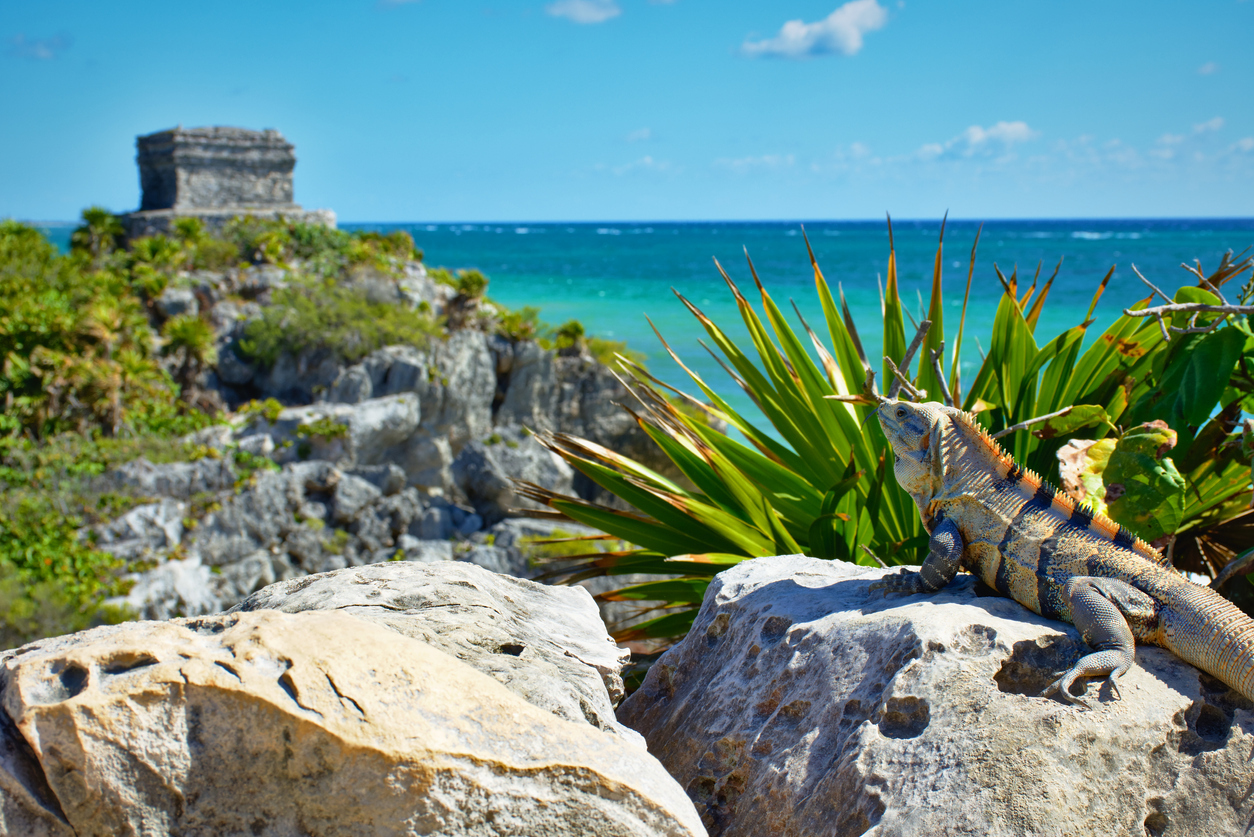 Ruínas maias de Tulum, que fica ao lado de Cancún , no México