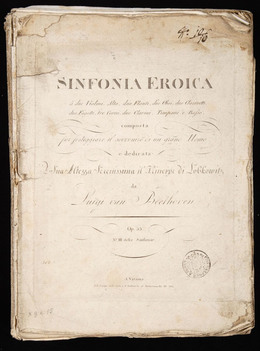 As partituras originais de “Sinfonia Eroica”, do compositor alemão Ludwig van Beethoven