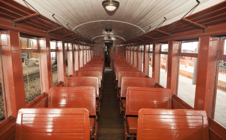 Interior da Maria Fumaça; trem turístico tem capacidade para transportar até 250 passageiros por viagem