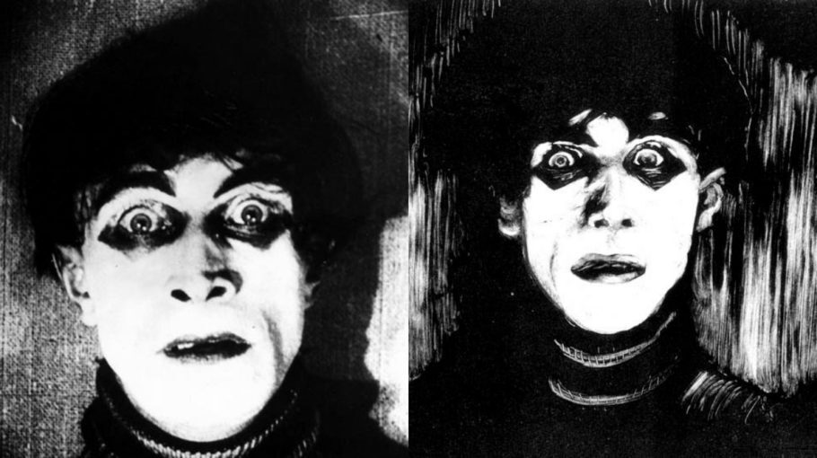 Cena original de “O Gabinete do Dr. Caligari” X o trabalho de Alexandre Telles. Incrível, né?