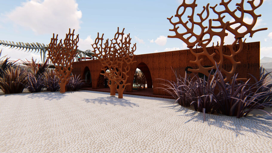  Concepção artítica mostra como será a entrada do Pratagy Acqua Park