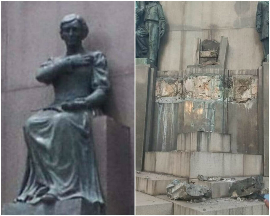  A escultura de D. Rosa Paulina da Fonseca, mãe do Marechal Deodoro, foi furtada de um monumento na Glória