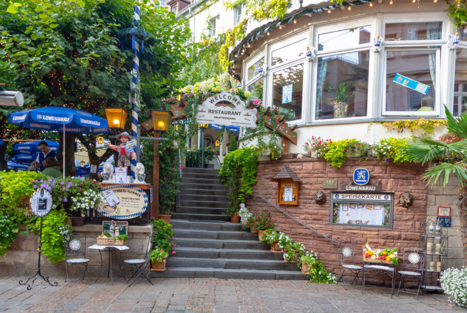 Rua no centro da charmosa cidade de Baden-Baden, na Alemanha