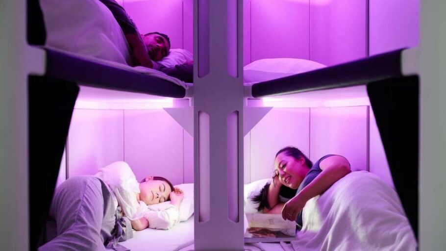  Beliches comportarão até três camas, mostra projeto da Air New Zealand