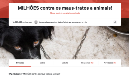 Página exclusiva da causa animal acaba de ser lançada pela plataforma (Foto: Divulgação/Change.org)