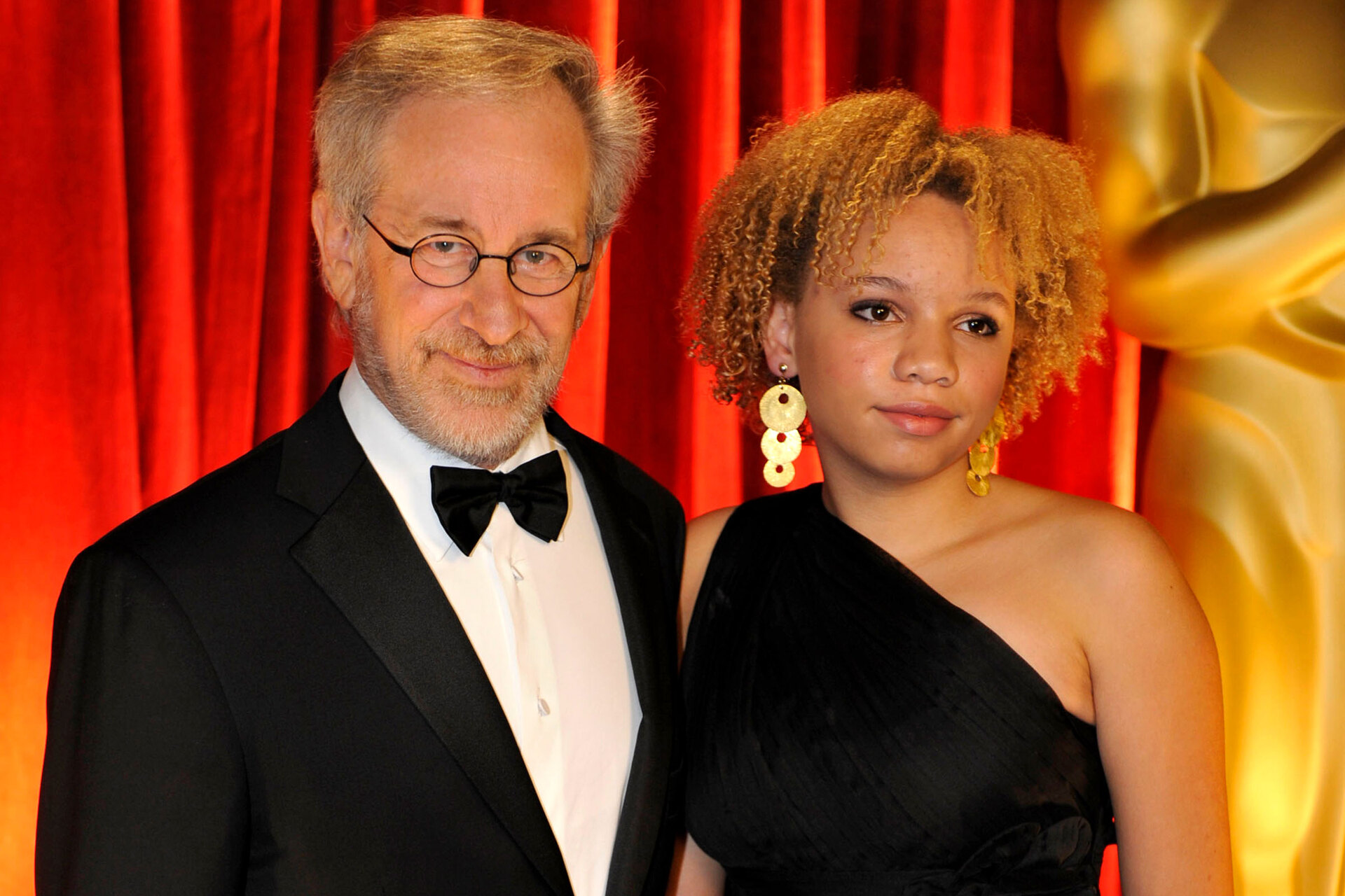 Steven Spielberg e sua filha adotiva Mikaela George Spielberg