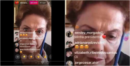 Ex-presidente, Dilma Rousseff virou piada ao fazer uma live acidental no Instagram