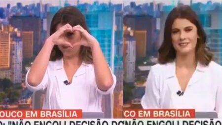 Jornalista da CNN faz “coraçãozinho” durante entrevista de Bolsonaro