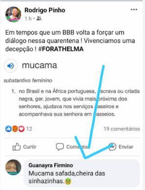 BBB20: Vice-presidente da Mangueira chama Thelma de ‘mucama safada’