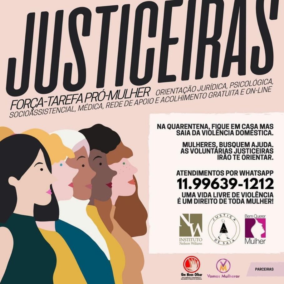 O Justiceiras é uma rede de apoio para mulheres vítimas de violência doméstica
