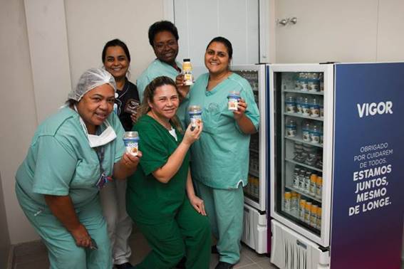 Funcionários do Hospital das Clínicas de São Paulo foram beneficiados pela doação da Vigor Alimentos